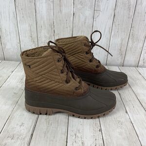 Skechers Windom Quilted Winter Boot Womens Size 8 Brown Rubber Duck Boot…